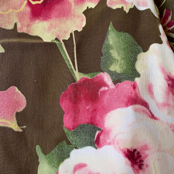 Haldora Rhinebeck New York Floral Print Button Front 3/4 Sleeve Top S - Picture 7 of 7